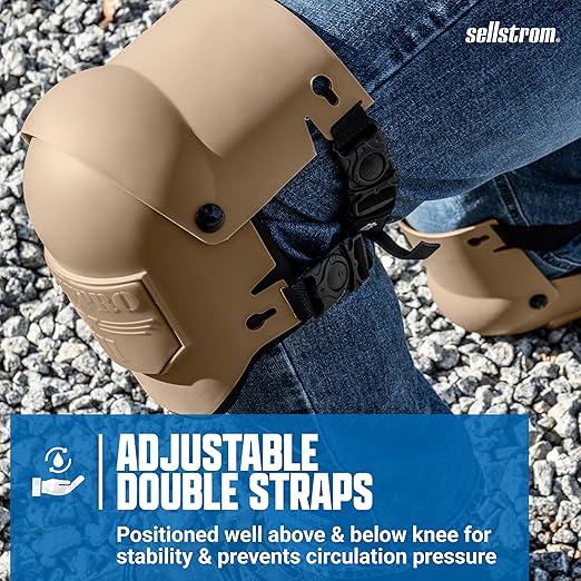 Sellstrom Ultra Flex KneePro Professional Knee Pads for Men & Women with Thick Foam Cushioning & Heavy Duty Hard Outer Shell - Adjustable Straps with Speed-Clips & Ergonomic Metal Hinges - for Construction Work, Gardening, Roofing, Flooring