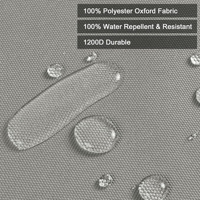 Thickened Waterproof Canvas Fabric by The Yard 1200D 58" W Outdoor Upholstery Material Heavy Duty Fabric Water Resistant Sewing Material for Chair Patio Cushion Purse 1 Yard Silver Grey