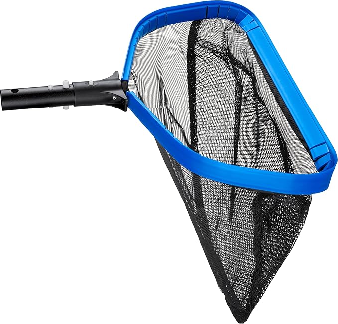 Aluminum Frame Pool Net - Deep Bag Pool Nets for Leaves // Heavy Duty Pool Leaf Net for Inground & Above Ground Pools // Swimming Pool Leaf Rake - Double Layer Leaf Skimmer Net for Pool Cleaning