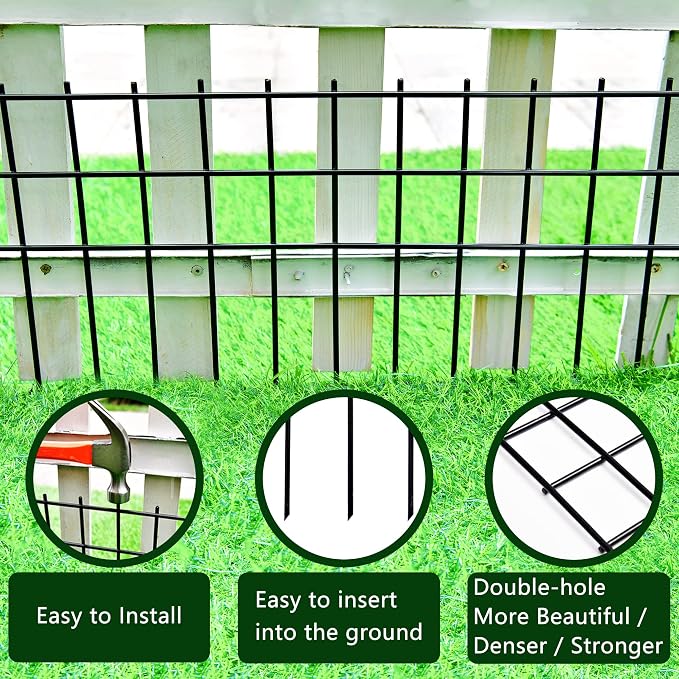 Premium Animal Barrier Fence & Metal Dog Digging Fence Barrier-Secure Containment for Your Canine Companion 30 Feet(L) × 15 Inch(H)