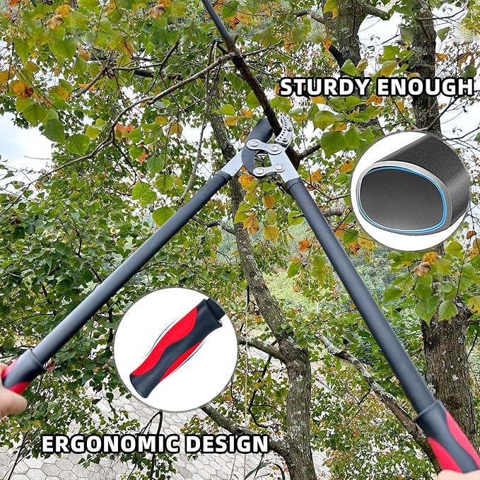 YRTSH Loppers for Tree Trimming, Heavy Duty Branch Cutter Tree Clippers with Compound Action, Chops Thick Branch Ease, Garden Lopper Pruning, 32 Inch Tree Trimmer with 2" Clean Cut Capacity