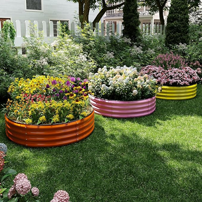 ZFHgarden Galvanized Metal Raised Garden Bed Kit, 4x2x1ft Outdoor Planter Box, Garden Grow Bed for Vegetables, Flowers, Patio Gardening