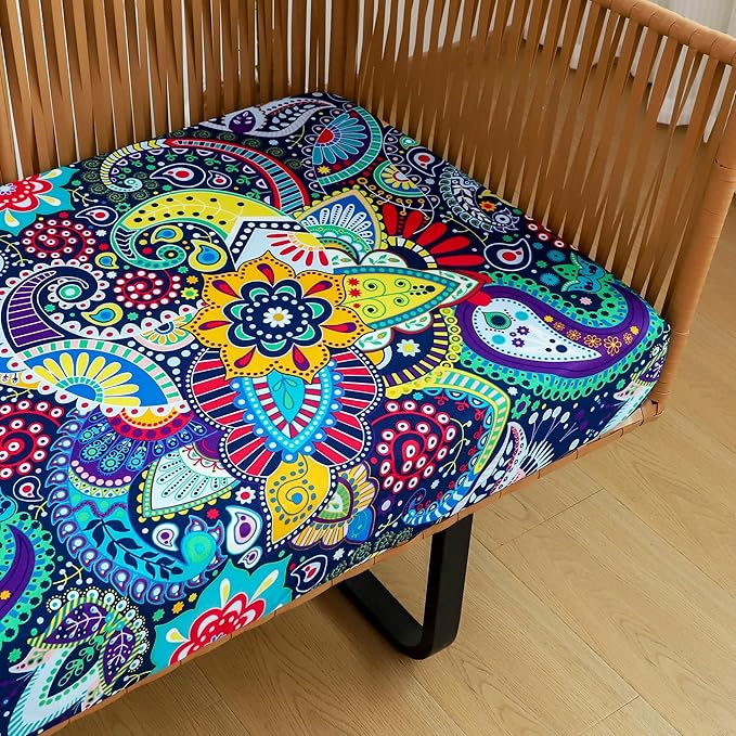 FORCHEER Waterproof Patio Cushion Cover for Outdoor Furniture 37x22x4 Stretch Boho Large Outdoor Cushion Cover with Ties 1 Piece Replacement Washable