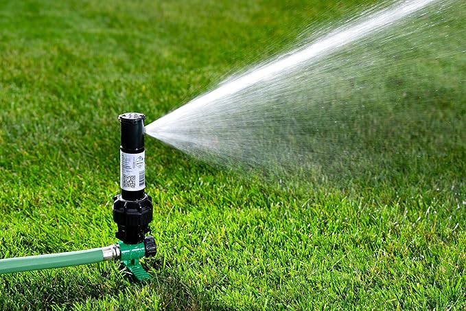 Rain Bird 42SASPG 42SA Gear Drive Rotor Lawn and Garden Sprinkler on Heavy Duty Green Spike, Adjustable 40° - 360° Pattern, 26' - 38' Spray Distance