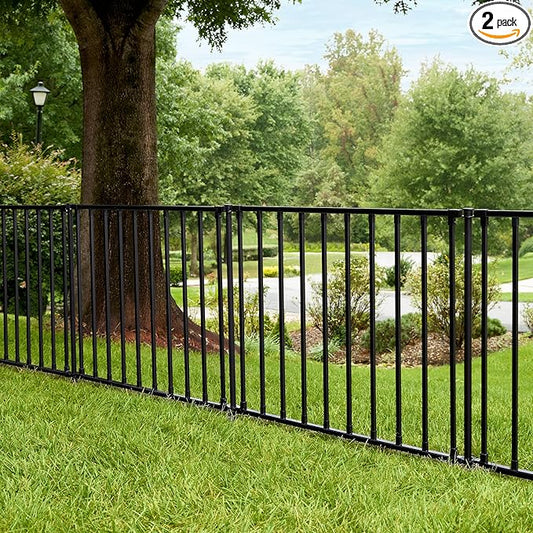 35in H x 42in W (2 Panels) No Dig Zippity Zurich Fence Kit, Poly-Steel Black Garden Fence for Small Dogs, 3ft High Yard and Garden Barrier Solution, Temporary Dog Panels for Outdoor Use, ZP19079