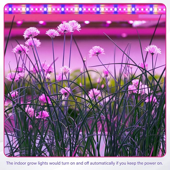 iPower 20W LED Plant Grow Light Strips Full Spectrum for Indoor Plants with Auto ON/Off 3/9/12H Timer, 10 Dimmable Levels 48 LEDs Per Tude, for Hydroponics Succulent, 2 Tubes, Mix