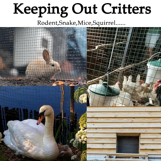 Hardware Cloth 1/4 inch 4inx10ft Galvanized After Welding 23 Gauge,Wire Cloth Wire Mesh Roll Chicken Wire Fence Mesh Roll for Chicken Pen/Coop Fences, Garden Fences,Screen Mesh,Poultry Netting Cage