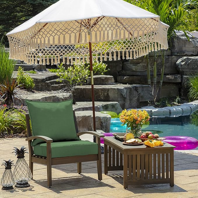Arden Outdoor Deep Seat Cushion Set (4-Pack), 22 in x 24 in, Weather-Proof, Rain-Proof, Fade Resistant Patio Cushion for Chair, Sofa, and Couch Bright Moss Green Leala