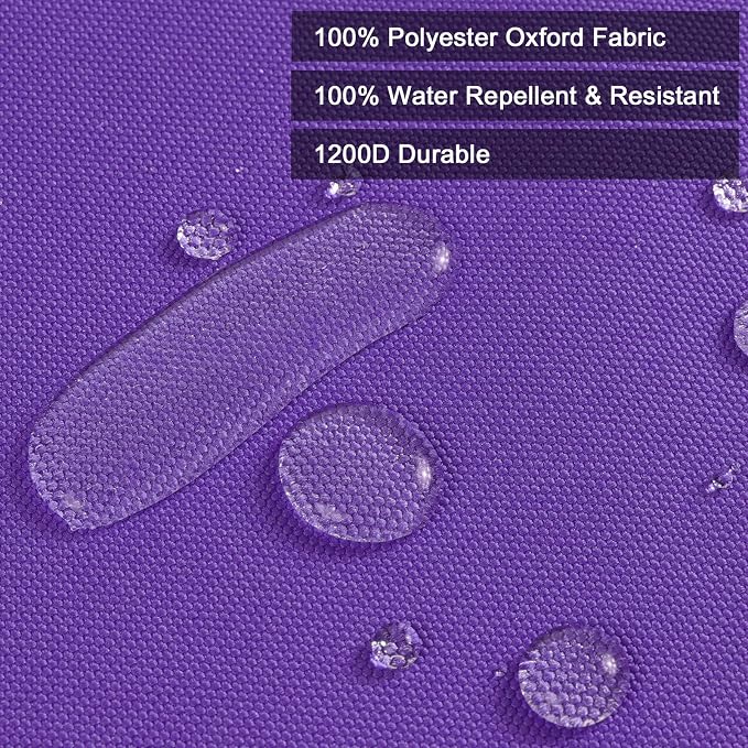 Thickened Waterproof Canvas Fabric by The Yard, 1200D 58" W Outdoor Upholstery Material Heavy Duty Fabric Water Resistant Sewing Material for Chair Patio Cushion Purse Bag, 10 Yard Purple
