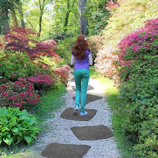 Sekcen 3 Pack Rubber Stepping Stones Outdoor Garden Rubber Pavers Pathway Walkway Paving Stones