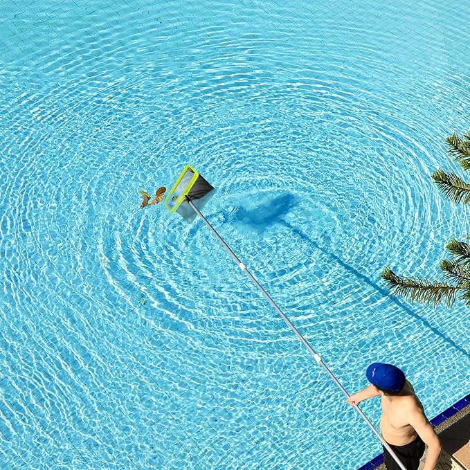 Tavaleu Pool Skimmer Net Without Pole, Swimming Pool Leaf Skimmer Net for Cleaning, Larger Capacity Pool Nets with Reinforced Frame, Durable Deep Rake Net Easy Scoop Edge, Debris Pickup Removal
