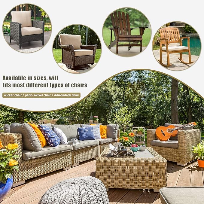 COSFLY Patio Furniture Covers Waterproof,Outdoor Chair Covers Heavy Duty - Fits up to 35W x 38D x31H Inches (1 Pack)