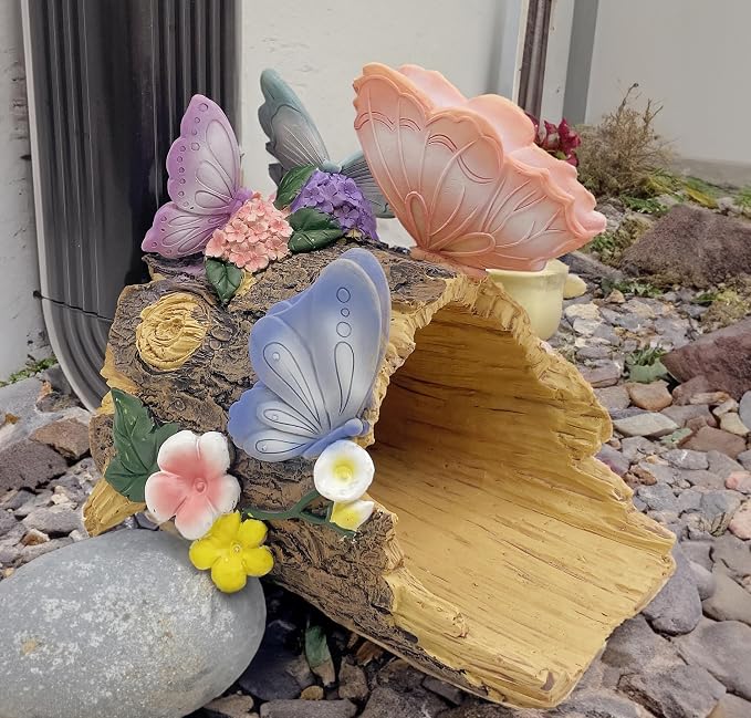 Teaeeno Butterfly Garden Gutter Downspout Extension, Resin Butterfly Figurine,Ornament Splash Block Anchor for Downspout Extension,Outdoor Drain Decor,Animal Accents,Perfect Rain Diverter for 3x4
