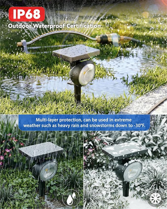 Monocular Solar Spot Lights Outdoor Waterproof, RGB+3CCT Solar Tree Spotlight, Bright Solar Uplights for Halloween Decorations Outdoor, Multicolor Garden Yard Landscape Path Lights [12Pack]