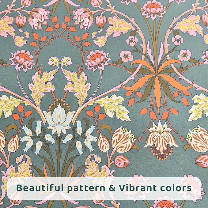 QSH Floral Egyptian Cotton Sheets Set King Size, Luxury Silk Feel Paisley Botanical Flower Pattern Printed King Bed Sheets Sets Aesthetic Soft and Breathable 4pcs Deep Pockets Bedding Sheets