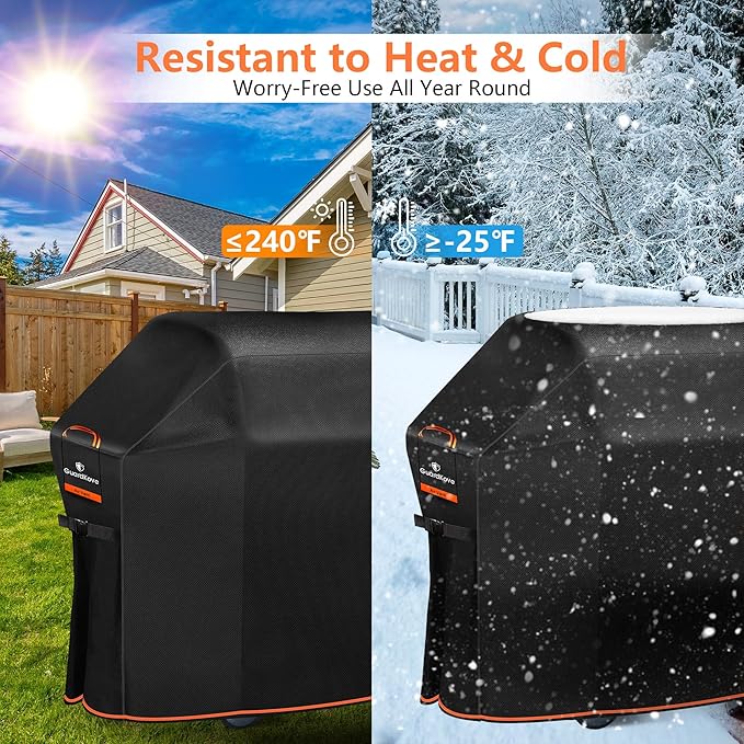 [Upgraded 1000D Heavy Duty Fabric] 52" Grill Cover for Weber Spirit 200 and 300 Series Outdoor Gas Grills, Super Waterproof BBQ Cover, Tear & Fade Resistant 7106 Grill Cover for Weber with Buckle
