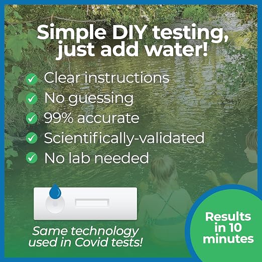 #1 Blue-Green Algae Toxin Test Kit for Ponds, Lakes & Water Safety By Detekt – 6 Tests Included – On-Site Testing 10-Minute Results – No Lab Required – Made in USA