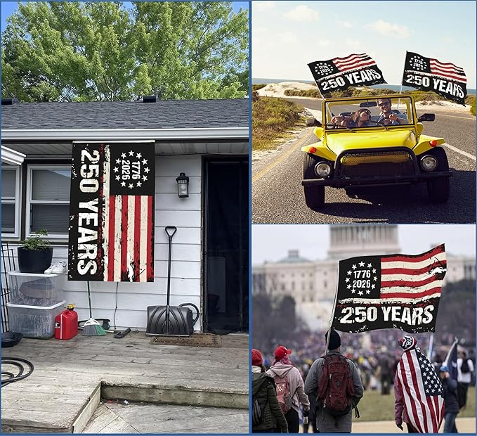 250 Anniversary USA Flag 3x5: Betsy Ross Freedom Flags Heavy Duty Double Sided 3-Ply - UV Protection & Fade Resistant & Reinforced Brass Grommets - 250 Years Of Freedom