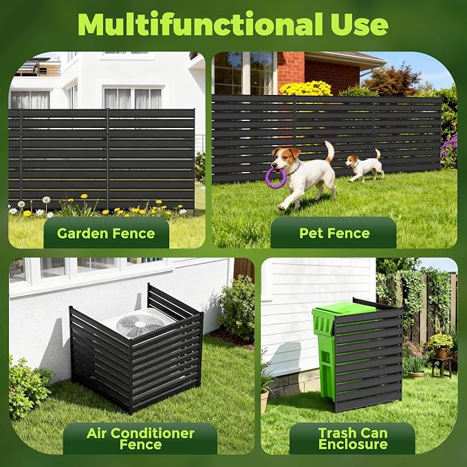 1 Panels Air Conditioner Fence，42" H x 38" W Outdoor Freestanding Privacy Panel Screen Trash Can Decorative Fence Panel No Dig Backyard Fencing for AC, Patio, Pool, Outside, Backyard, Balcony