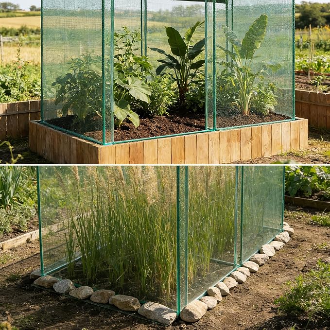4' x 8' x 6' Crop Cage Plant Protection Tent with Zippered Doors, Pest Guard Cover for Vegetable Garden, Raised Beds, Fruits & Outdoor Plants, Dark Green