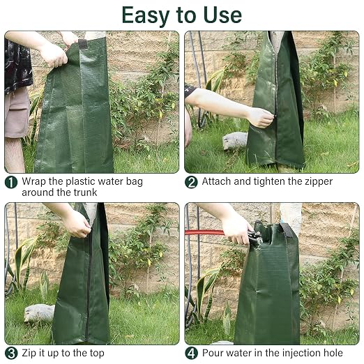 Tree Watering Bags 10 Pack, 20 Gallon Slow Release Gator Bags for Trees, Durable PVC Tree Drip Irrigation Bags with Heavy Duty Zipper, Deep Root Targeting