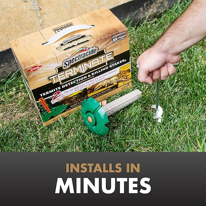 Spectracide Terminate Termite Detection & Killing Stakes2, 5 Count, Replacement Stakes With Pop-up Indicators Detect Termite Activity And Kill Foraging Termites Replacement Stakes, 8 Pack
