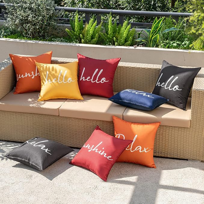 MIULEE Outdoor Waterproof Throw Pillow Covers Set of 2 Relax Decorative Outdoor Rectangular Pillowcases for Chair Patio Garden Couch Tent Balcony Sofa Navy Blue 12x20 Inch