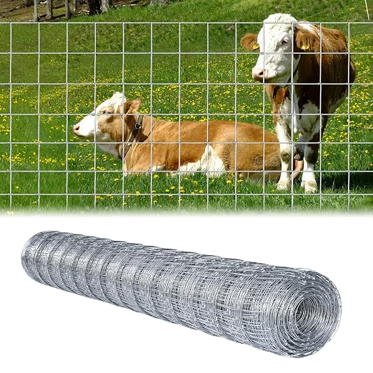 6ft x 100ft Thicker Heavy-Duty Livestock Fence, High-Zinc Galvanized Cattle Fence, Farm Wire Fencing for Hog, Goat, Deer & Horse