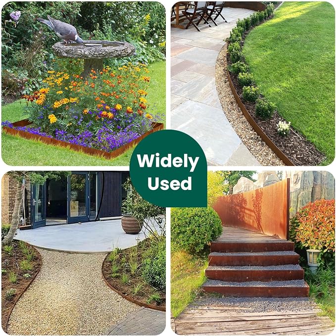 Corten Steel Landscape Edging Metal Garden Edging 10" H x 40" L Steel Landscape Edging Garden Landscaping Border Rusted Edge for Lawn Yard Outdoor Plant 6 pcs by GZGNEEVL