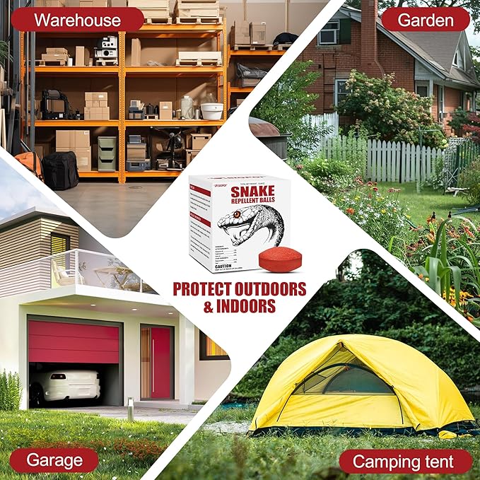 Snake Repellent Balls for Yard - Powerful Outdoor Protection | Pet & Child Safe | Natural Snake Deterrent for Home, Garden, Camping | Targets Copperhead & Rattlesnakes (18, 1 Count (Pack of 18))