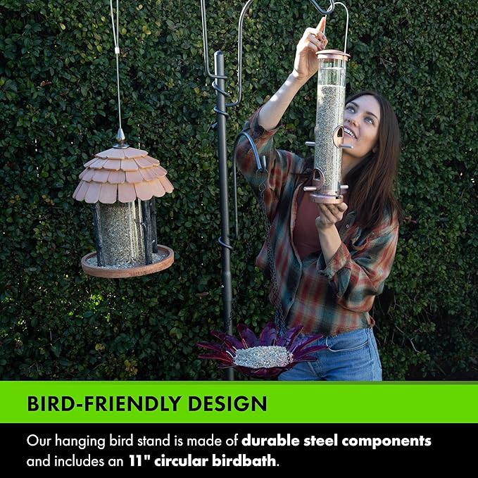 Yard Butler Yard Tree Bird Center, IYTBC-4 Garden Accessory for Outdoor Hanging - Steel Construction - Easy Installation - Functional & Decorative