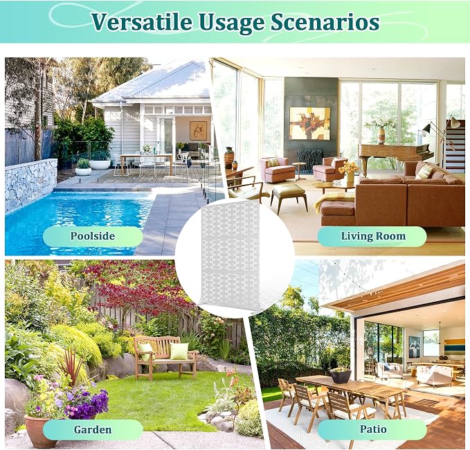 Outdoor Privacy Screen Metal Privacy Fence Freestanding Screen Fence, Decorative, Weather-Resistant, Privacy Protection, 72’’H×47’’W, White (3 Panels)