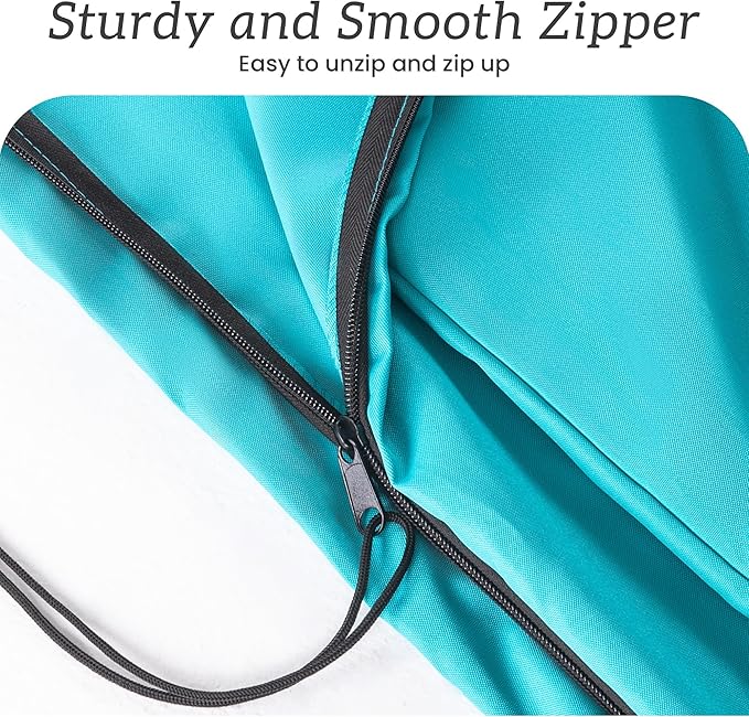 Patio Umbrella Cover Waterproof UV Resistant Outdoor Cantilever Umbrella Covers with Zipper and Rod, Turquoise