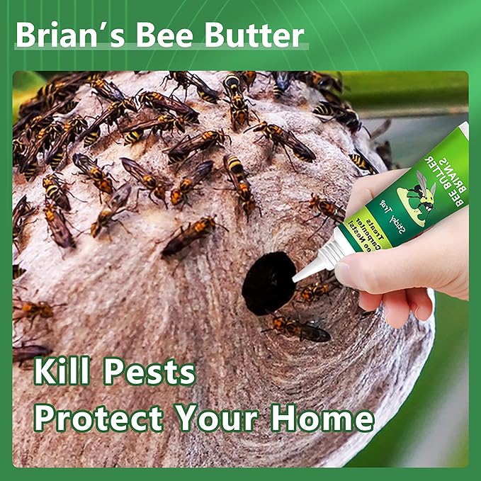 Carpenter Bee Traps for Outside, Brain's Bee Butter, 4 Pack Sticky Trap, Wood Bee Traps for Outside