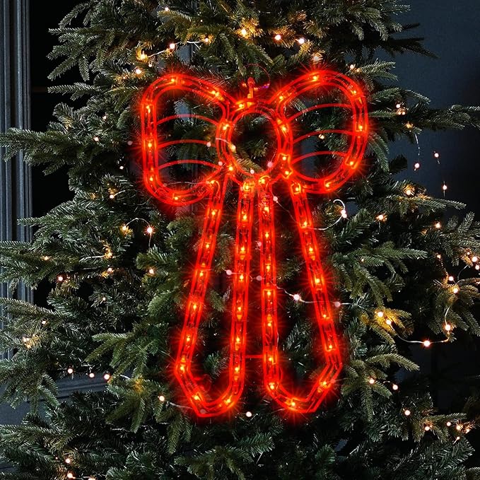Christmas Window Silhouette Lights, 50 Count Incandescent Mini Light, Red, for Holiday Indoor Wall Door Glass Decor