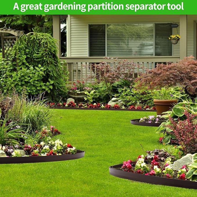 No Digging 2IN x 33FT Garden Edging Border Coil Comes with 30 Pcs Spikes Landscaping Edging Kit,Lawn Border Design DIY for Yard Tree Flowerbeds Landscaping Grass