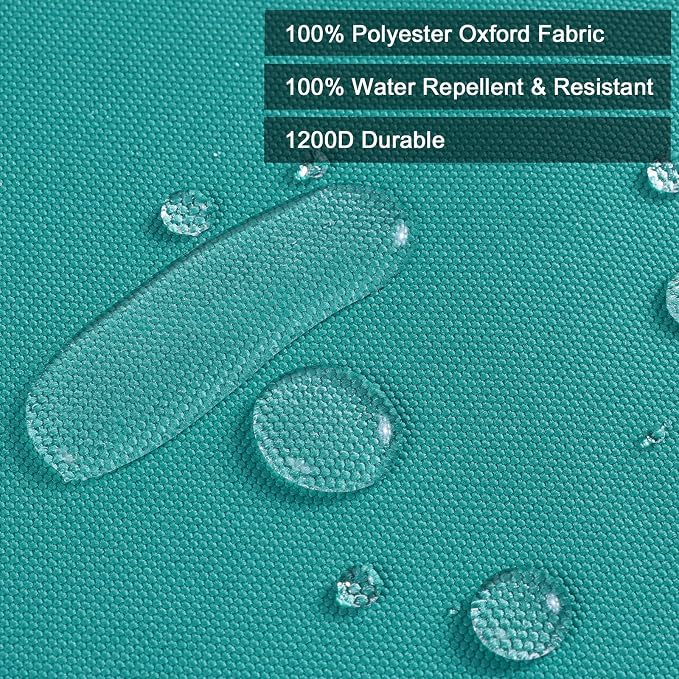 Thickened Waterproof Canvas Fabric by The Yard 1200D 58" W Outdoor Upholstery Material Heavy Duty Fabric Water Resistant Sewing Material for Chair Patio Cushion Purse Bag 10 Yard Teal