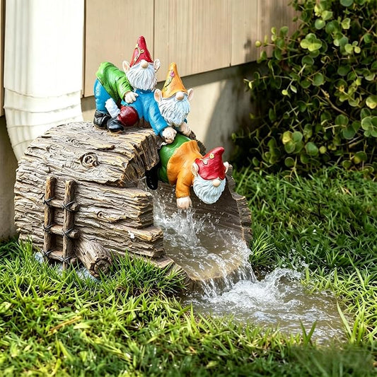 Decorative Gutter Downspout Extensions Statue,3" x 4" Downspout Extension Sculpture,Gnomes Decorative Rain Gutter Downspout Extension Figurine Decor Sculpture for Lawn Yard