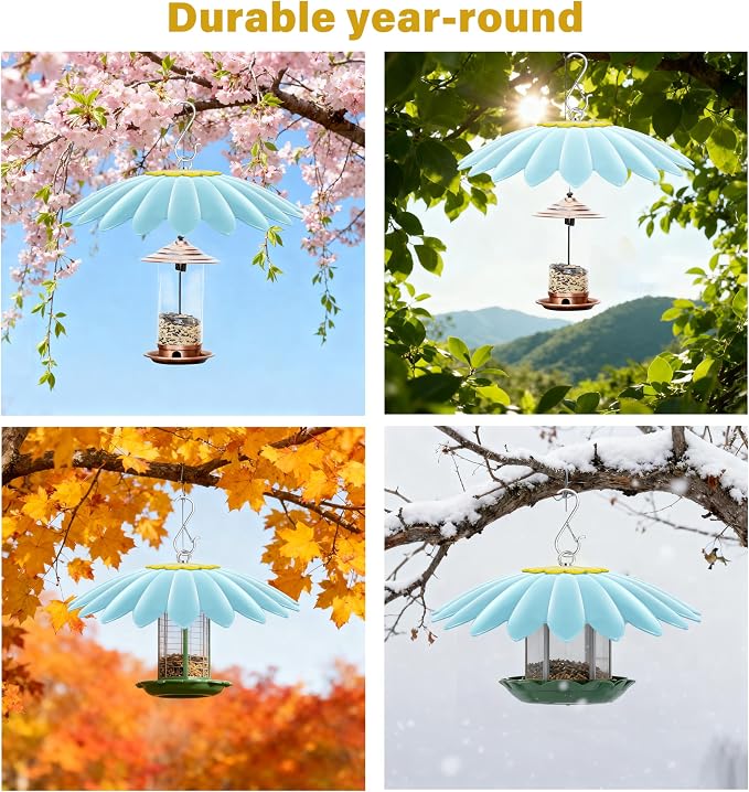 13.5 inch Rain Guard for Bird Feeder,Hummingbird Feeder Shade Dome Cover,Umbrella Cover for Bird House for Outdoor,Squirrel Baffle(Blue)