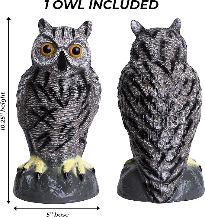 Owl Decoy to Scare Birds Away Plastic Owls Statue for Garden & Outdoors