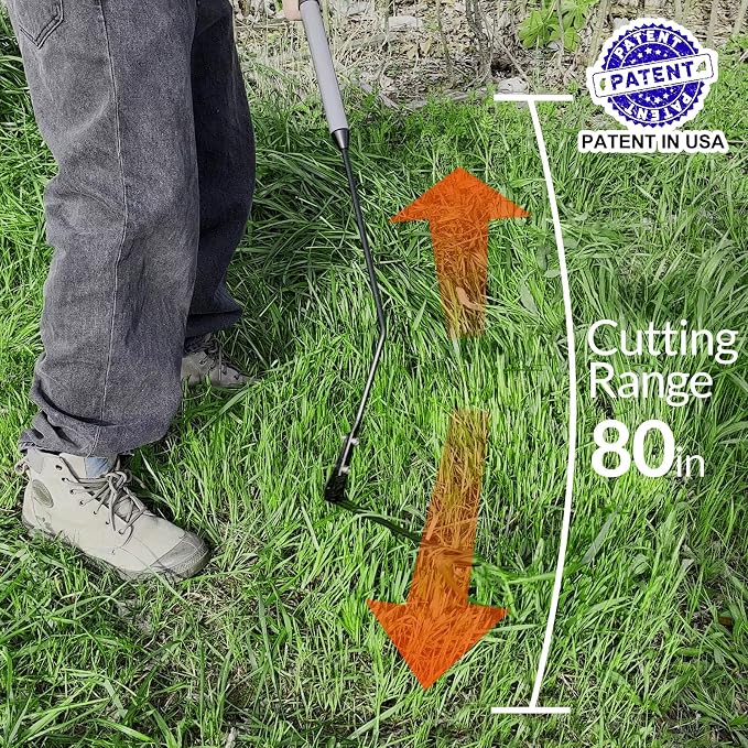 Walensee Grass Whip, Scythe with Double-Edged Serrated Sharp Steel Blade Grass Cutter with Soft Rubber 22-Inch Handle Cut Tall Grass and Overgrown Weeds in The Yard, Fields, and Ditches, Black,1 Pack