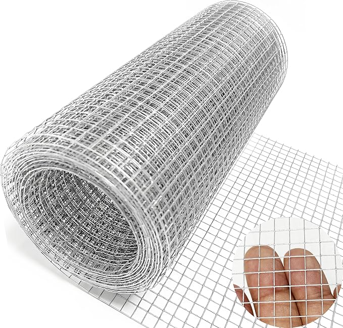 Hardware Cloth 1/4 inch 8INx20FT Galvanized After Welding 23 Gauge,Chicken Wire Mesh Screen Fence Wire Mesh Roll for Chicken Pen/Coop Fences, Garden Fences,Poultry Netting Cage