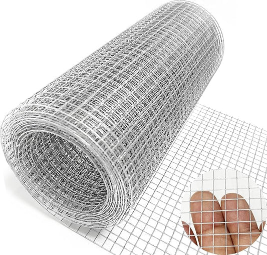 Hardware Cloth 1/4 inch 12inx10ft Galvanized After Welding 23 Gauge,Chicken Wire Mesh Screen Fence Wire Mesh Roll for Chicken Pen/Coop Fences, Garden Fences,Poultry Netting Cage