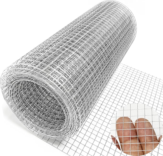 Hardware Cloth 1/4 inch 4IN x20FT Galvanized After Welding 23 Gauge,Chicken Wire Mesh Screen Fence, Heavy Duty Wire Mesh Roll for Chicken Pen/Coop Fences, Garden Fences,Poultry Netting Cage