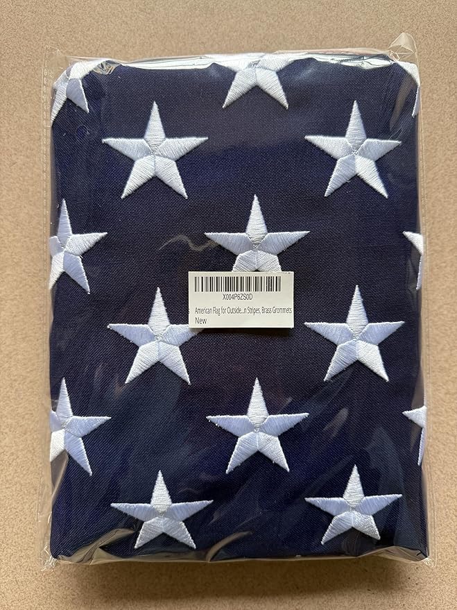 American Flag for Outside 3x5 FT, Deluxe Heavy Duty Spun Polyster, TearProof and Waterproof Super Tough Series, All Weather High Wind USA US Flag with Embroidered Stars, Sewn Stripes, Brass Grommets