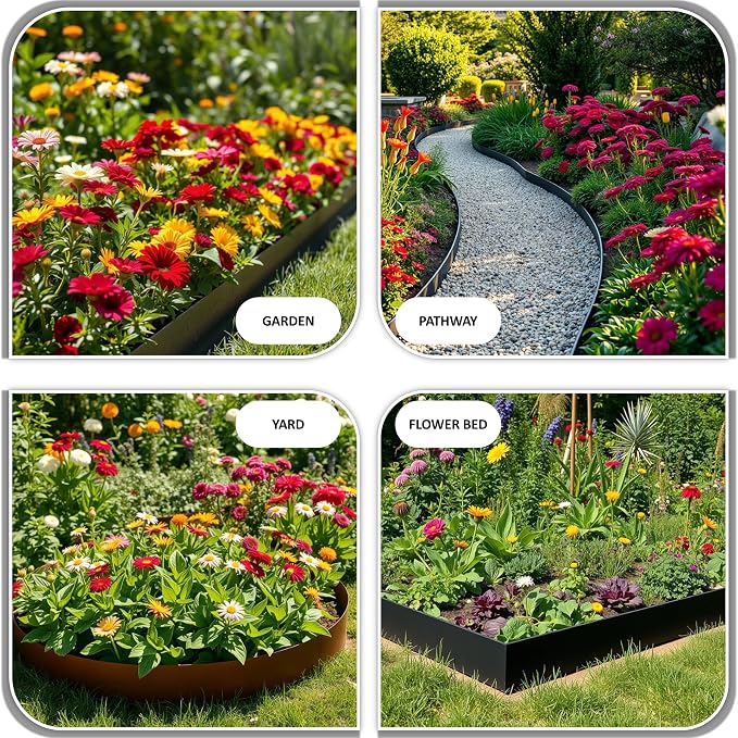 20ft (6-Pack) Cor-Ten Steel Landscape Edging – 40" x 8" Flexible Pre-Applied Rust Patina Garden Border