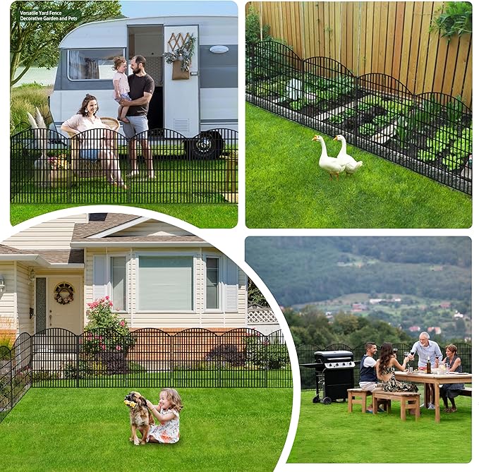 ULIOK 15 Panels Decorative Garden Fence, 32 in(H) X 37.9ft(L) No Dig Fence Panels Animal Barrier for Patio, Animal Ground Stakes Fencing for Garden, Rabbit Dog Temporary Fence for Outdoor Yard