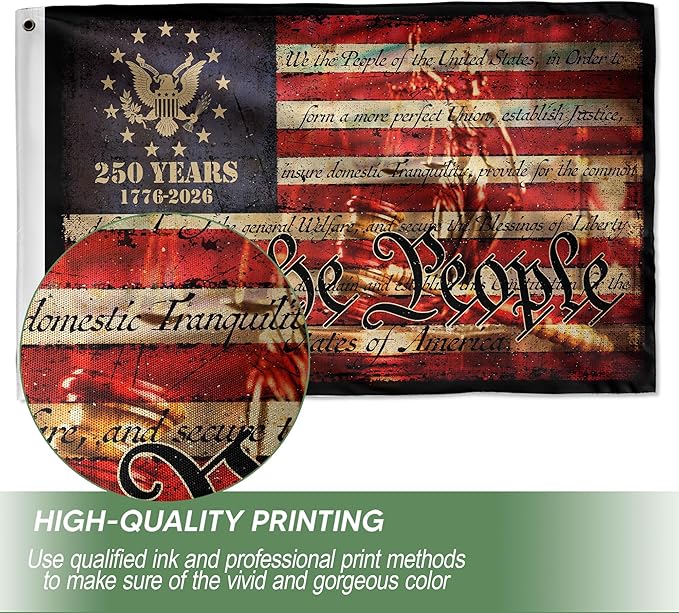250 Anniversary Usa Flag, Commemorative House Flags, Two-sided Design 3x5 Ft, Patriotic Flags 5