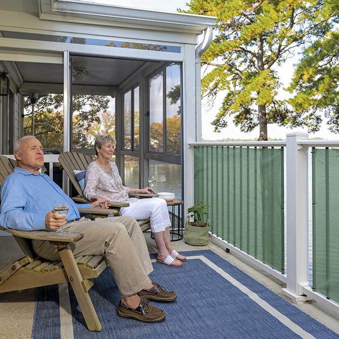 Coolaroo 70% UV Block Prvacy & Screening Fabric - Breathable Fence Cover for Patio, Balcony, Pool, and Play Area, Tear Resistant Windscreen, 6ftx15ft Roll, Forest Green