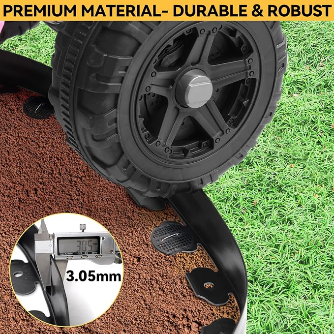 4 Inch Tall No Dig Landscape Edging, 100 FT Heavy Duty Plastic Garden Border Kit with 110 Metal Stakes, Durable All-Weather Flexible Barrier for Lawns, Flower Beds, Paver, Pathwa & Patio